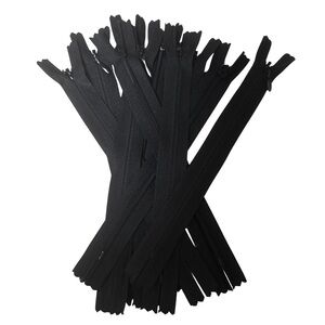 5 Pieces 7” Black Invisible Zippers